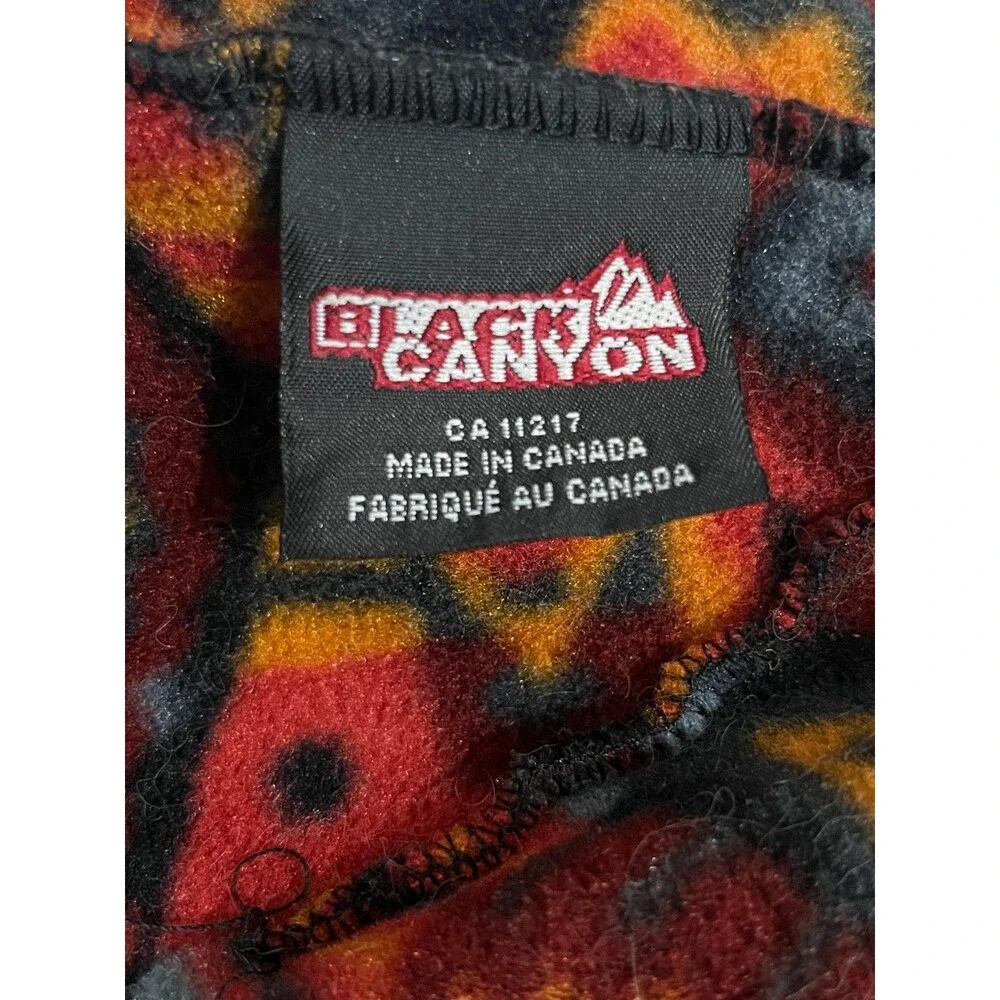 Vintage 90s Y2K Black Canyon Fleece Beanie Snowboard Ski Hat Geometric Aztec Cap